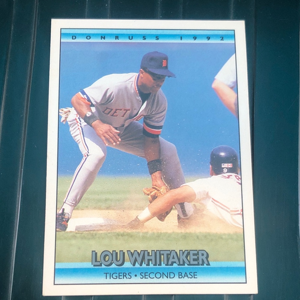 Russ 1992 Lou Whitaker Trading Card - Blue and White